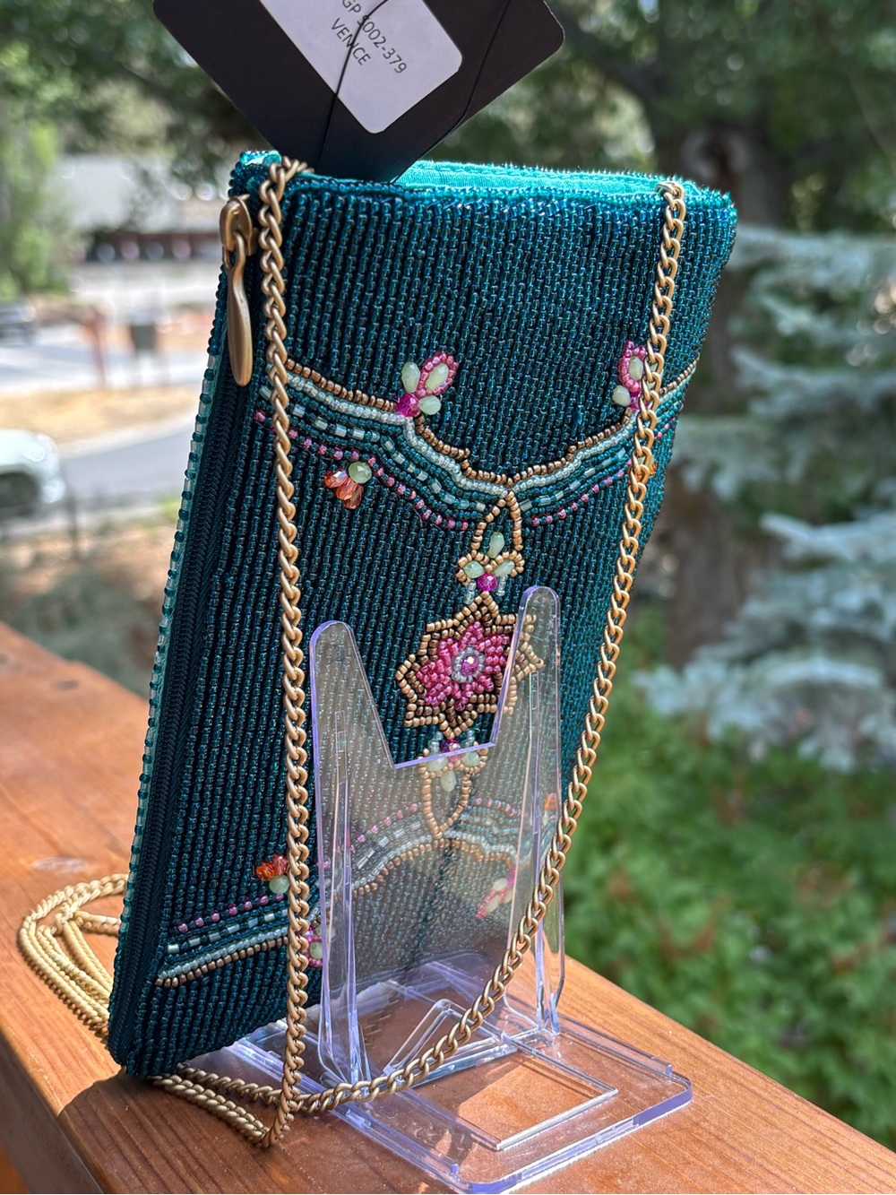 Mary Frances Venice teal Multicolor Beaded bag with Crossbody - Picture 16 of 17